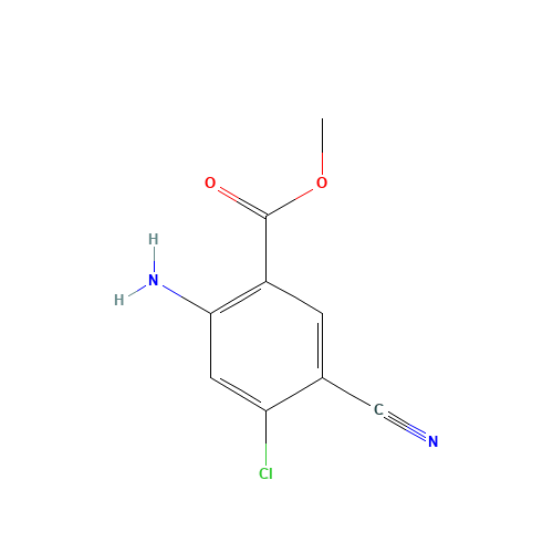 methyl 2-amino-4-chloro-5-cyanobenzoate (CAS: 916887-28-0) - Chemical Structure and Molecular Formula 