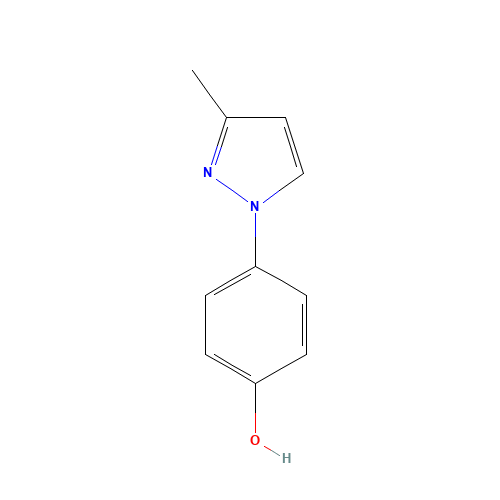 4-(3-methylpyrazol-1-yl)phenol (CAS: 83430-96-0) - Chemical Structure and Molecular Formula 