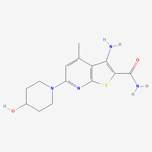 3-amino-6-(4-hydroxypiperidin-1-yl)-4-methylthieno[2,3-b]pyridine-2-carboxamide (CAS: 635731-38-3) - Related Chemical Product