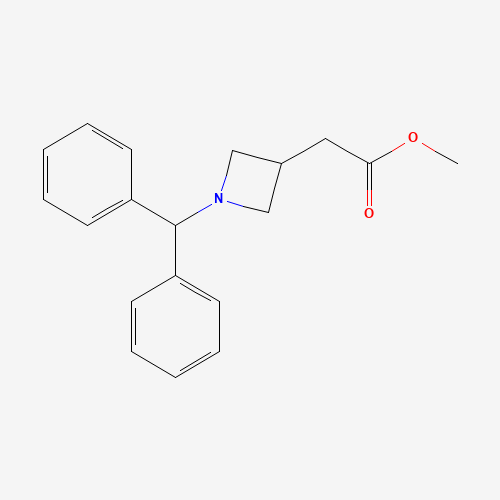 methyl 2-(1-benzhydrylazetidin-3-yl)acetate (CAS: 152537-00-3) - Chemical Structure and Molecular Formula 