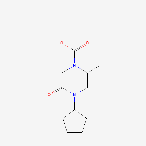 tert-butyl 4-cyclopentyl-2-methyl-5-oxopiperazine-1-carboxylate (CAS: 1284246-37-2) - Chemical Structure and Molecular Formula 