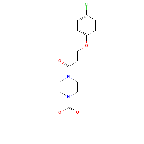 tert-butyl 4-[3-(4-chlorophenoxy)propanoyl]piperazine-1-carboxylate (CAS: 1246640-00-5) - Chemical Structure and Molecular Formula 
