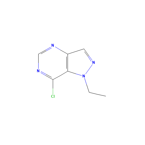 7-chloro-1-ethylpyrazolo[4,3-d]pyrimidine (CAS: 923282-50-2) - Chemical Structure and Molecular Formula 