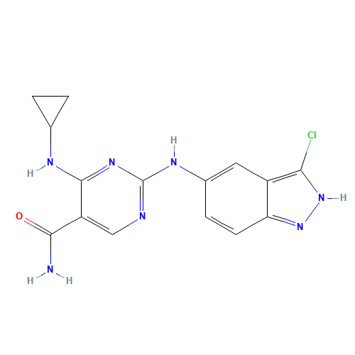 2-[(3-chloro-2H-indazol-5-yl)amino]-4-(cyclopropylamino)pyrimidine-5-carboxamide (CAS: 1198302-95-2) - Related Chemical Product