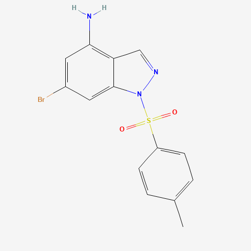 6-bromo-1-(4-methylphenyl)sulfonylindazol-4-amine (CAS: 1198802-97-9) - Chemical Structure and Molecular Formula 