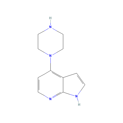 4-piperazin-1-yl-1H-pyrrolo[2,3-b]pyridine (CAS: 1211580-00-5) - Chemical Structure and Molecular Formula 