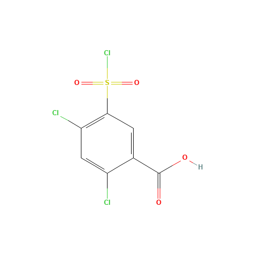2,4-dichloro-5-chlorosulfonylbenzoic acid (CAS: 3740-18-9) - Chemical Structure and Molecular Formula 