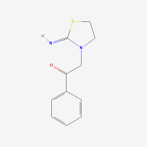 2-(2-imino-1,3-thiazolidin-3-yl)-1-phenylethanone (CAS: 6649-75-8) - Chemical Structure and Molecular Formula 
