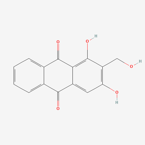 1,3-dihydroxy-2-(hydroxymethyl)anthracene-9,10-dione (CAS: 478-08-0) - Chemical Structure and Molecular Formula 