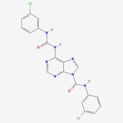 N-(3-chlorophenyl)-6-[(3-chlorophenyl)carbamoylamino]purine-9-carboxamide (CAS: 1092352-79-8) - Related Chemical Product