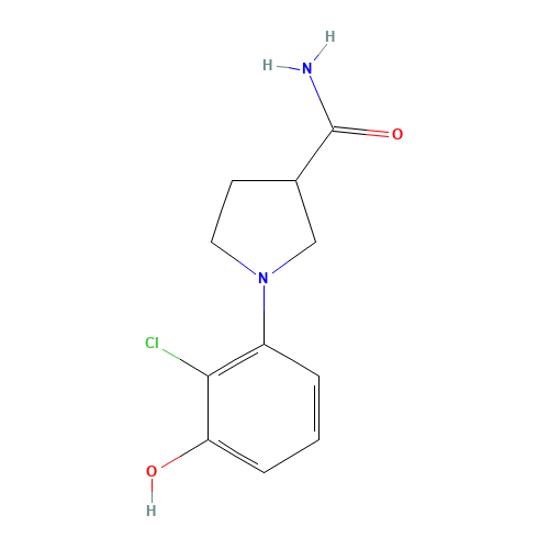1-(2-chloro-3-hydroxyphenyl)pyrrolidine-3-carboxamide (CAS: 925233-25-6) - Chemical Structure and Molecular Formula 