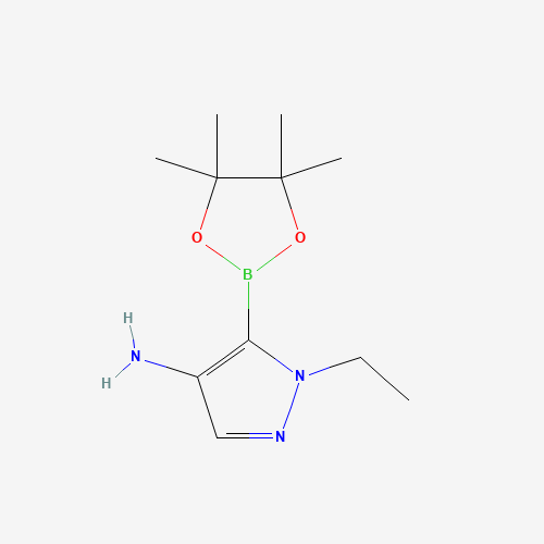 1-ethyl-5-(4,4,5,5-tetramethyl-1,3,2-dioxaborolan-2-yl)pyrazol-4-amine (CAS: 948593-46-2) - Chemical Structure and Molecular Formula 