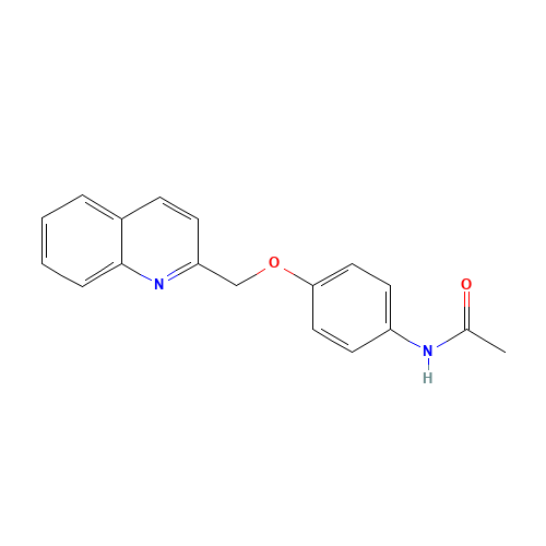 N-[4-(quinolin-2-ylmethoxy)phenyl]acetamide (CAS: 105326-63-4) - Chemical Structure and Molecular Formula 