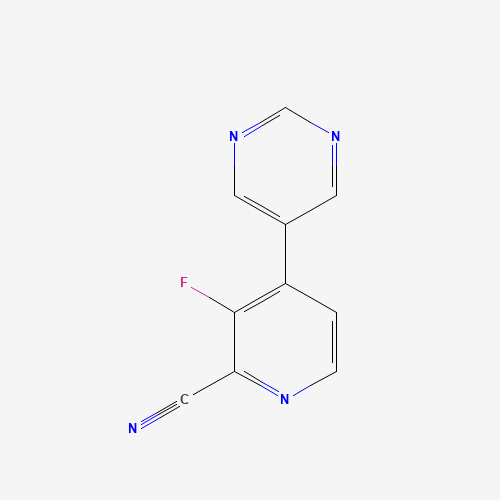 3-fluoro-4-pyrimidin-5-ylpyridine-2-carbonitrile (CAS: 1428882-00-1) - Chemical Structure and Molecular Formula 