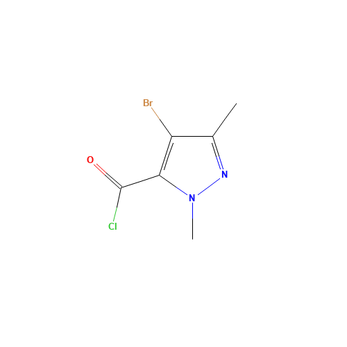 4-bromo-2,5-dimethylpyrazole-3-carbonyl chloride (CAS: 119169-62-9) - Chemical Structure and Molecular Formula 