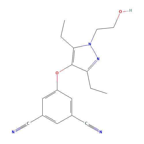 5-[3,5-diethyl-1-(2-hydroxyethyl)pyrazol-4-yl]oxybenzene-1,3-dicarbonitrile (CAS: 473921-12-9) - Related Chemical Product