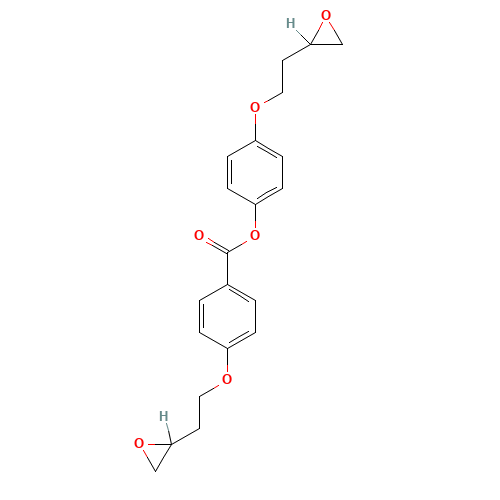 [4-[2-(oxiran-2-yl)ethoxy]phenyl] 4-[2-(oxiran-2-yl)ethoxy]benzoate (CAS: 146063-25-4) - Chemical Structure and Molecular Formula 