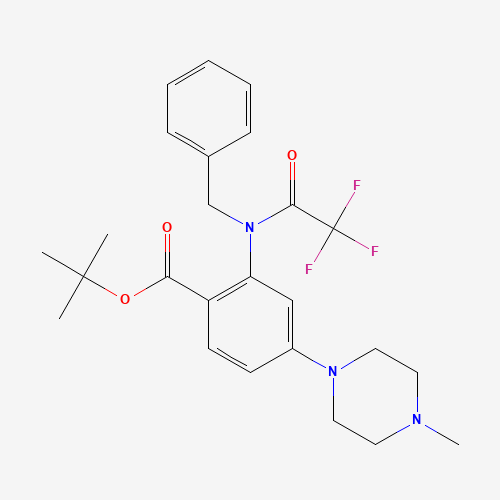 tert-butyl 2-[benzyl-(2,2,2-trifluoroacetyl)amino]-4-(4-methylpiperazin-1-yl)benzoate (CAS: 1108746-10-6) - Chemical Structure and Molecular Formula 