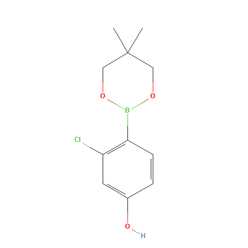 3-chloro-4-(5,5-dimethyl-1,3,2-dioxaborinan-2-yl)phenol (CAS: 1479007-22-1) - Chemical Structure and Molecular Formula 