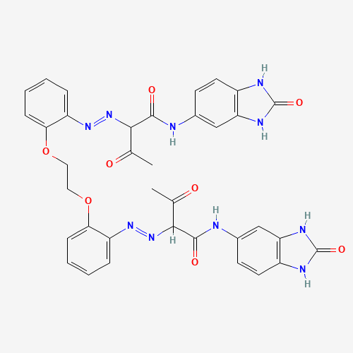 2-[[2-[2-[2-[[1,3-dioxo-1-[(2-oxo-1,3-dihydrobenzimidazol-5-yl)amino]butan-2-yl]diazenyl]phenoxy]ethoxy]phenyl]diazenyl]-3-oxo-N-(2-oxo-1,3-dihydrobenzimidazol-5-yl)butanamide (CAS: 77804-81-0) - Related Chemical Product