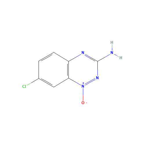 7-chloro-1-oxido-1,2,4-benzotriazin-1-ium-3-amine (CAS: 18671-92-6) - Chemical Structure and Molecular Formula 