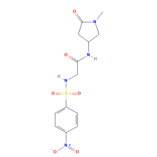 N-(1-methyl-5-oxopyrrolidin-3-yl)-2-[(4-nitrophenyl)sulfonylamino]acetamide (CAS: 1284249-14-4) - Chemical Structure and Molecular Formula 