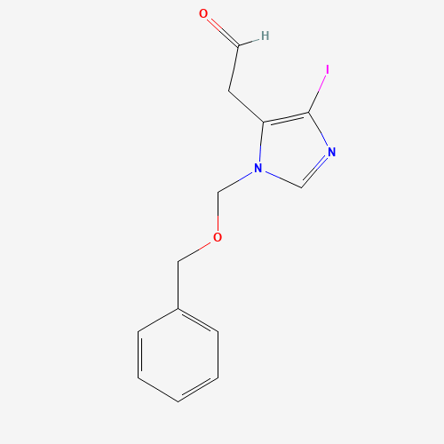 2-[5-iodo-3-(phenylmethoxymethyl)imidazol-4-yl]acetaldehyde (CAS: 949492-70-0) - Chemical Structure and Molecular Formula 