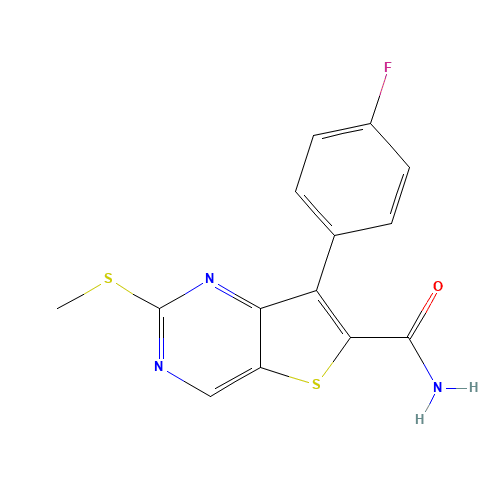 7-(4-fluorophenyl)-2-methylsulfanylthieno[3,2-d]pyrimidine-6-carboxamide (CAS: 1462950-00-0) - Related Chemical Product
