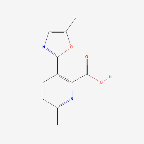 6-methyl-3-(5-methyl-1,3-oxazol-2-yl)pyridine-2-carboxylic acid (CAS: 1228431-44-4) - Chemical Structure and Molecular Formula 
