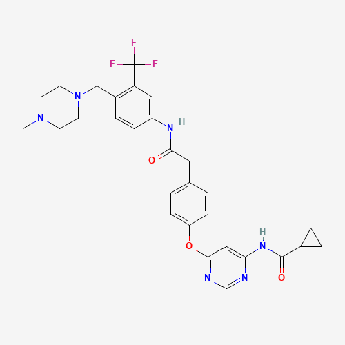 N-[6-[4-[2-[4-[(4-methylpiperazin-1-yl)methyl]-3-(trifluoromethyl)anilino]-2-oxoethyl]phenoxy]pyrimidin-4-yl]cyclopropanecarboxamide (CAS: 1421227-53-3) - Related Chemical Product