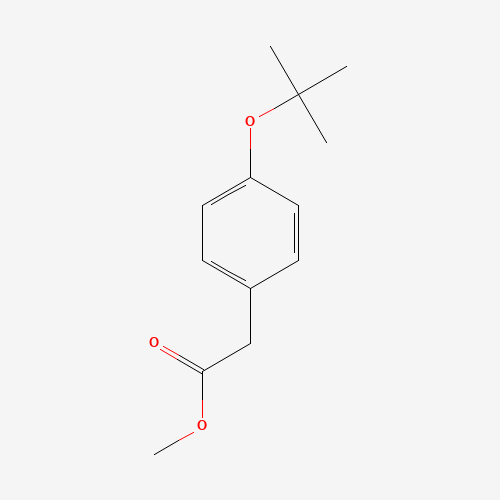 methyl 2-[4-[(2-methylpropan-2-yl)oxy]phenyl]acetate (CAS: 87100-56-9) - Chemical Structure and Molecular Formula 