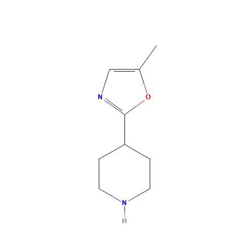 5-methyl-2-piperidin-4-yl-1,3-oxazole (CAS: 1216285-03-8) - Chemical Structure and Molecular Formula 
