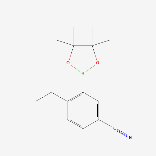 4-ethyl-3-(4,4,5,5-tetramethyl-1,3,2-dioxaborolan-2-yl)benzonitrile (CAS: 1448869-99-5) - Chemical Structure and Molecular Formula 