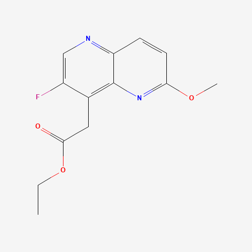 ethyl 2-(3-fluoro-6-methoxy-1,5-naphthyridin-4-yl)acetate (CAS: 1207621-43-9) - Chemical Structure and Molecular Formula 