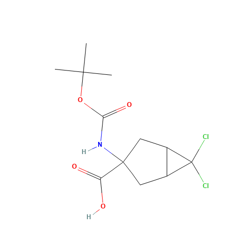 6,6-dichloro-3-[(2-methylpropan-2-yl)oxycarbonylamino]bicyclo[3.1.0]hexane-3-carboxylic acid (CAS: 1134759-39-9) - Related Chemical Product