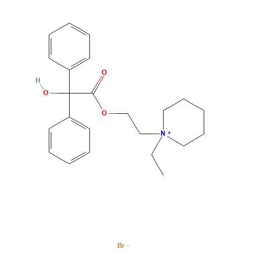 2-(1-ethylpiperidin-1-ium-1-yl)ethyl 2-hydroxy-2,2-diphenylacetate;bromide (CAS: 23182-46-9) - Related Chemical Product