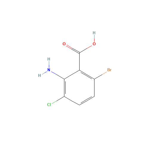 2-amino-6-bromo-3-chlorobenzoic acid (CAS: 1340518-19-5) - Chemical Structure and Molecular Formula 