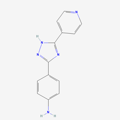 4-(5-pyridin-4-yl-1H-1,2,4-triazol-3-yl)aniline (CAS: 18011-27-3) - Chemical Structure and Molecular Formula 