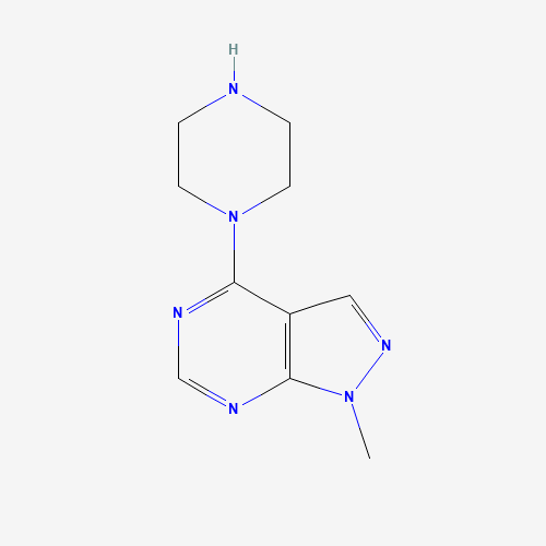 1-methyl-4-piperazin-1-ylpyrazolo[3,4-d]pyrimidine (CAS: 245449-97-2) - Chemical Structure and Molecular Formula 
