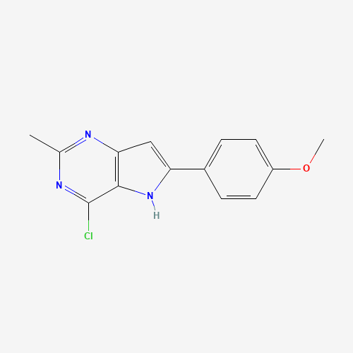 4-chloro-6-(4-methoxyphenyl)-2-methyl-5H-pyrrolo[3,2-d]pyrimidine (CAS: 237435-43-7) - Chemical Structure and Molecular Formula 