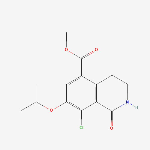 methyl 8-chloro-1-oxo-7-propan-2-yloxy-3,4-dihydro-2H-isoquinoline-5-carboxylate (CAS: 1616288-55-1) - Chemical Structure and Molecular Formula 