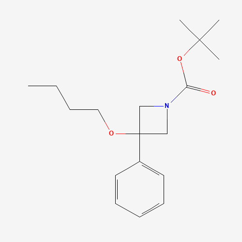 tert-butyl 3-butoxy-3-phenylazetidine-1-carboxylate (CAS: 1225439-00-8) - Chemical Structure and Molecular Formula 