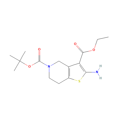 5-O-tert-butyl 3-O-ethyl 2-amino-6,7-dihydro-4H-thieno[3,2-c]pyridine-3,5-dicarboxylate (CAS: 1101856-88-5) - Chemical Structure and Molecular Formula 