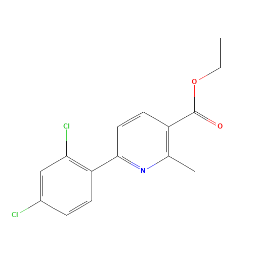 ethyl 6-(2,4-dichlorophenyl)-2-methylpyridine-3-carboxylate (CAS: 23148-44-9) - Chemical Structure and Molecular Formula 