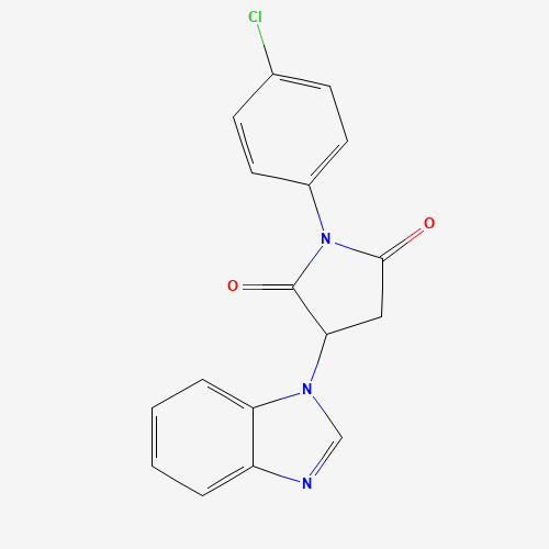 3-(benzimidazol-1-yl)-1-(4-chlorophenyl)pyrrolidine-2,5-dione (CAS: 52712-19-3) - Chemical Structure and Molecular Formula 