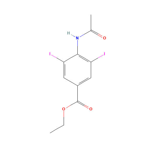 ethyl 4-acetamido-3,5-diiodobenzoate (CAS: 92287-25-7) - Chemical Structure and Molecular Formula 