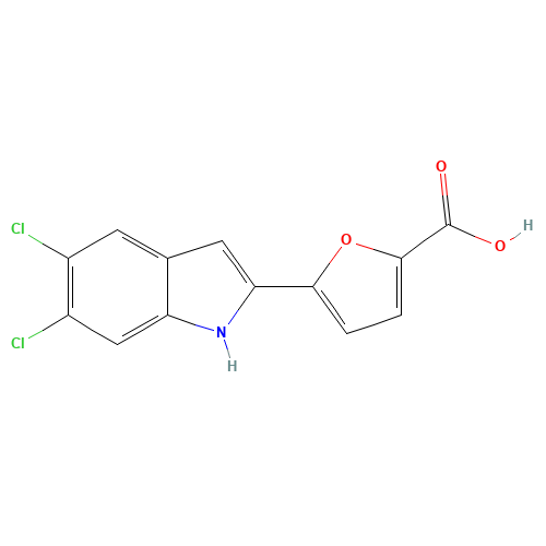 5-(5,6-dichloro-1H-indol-2-yl)furan-2-carboxylic acid (CAS: 835594-98-4) - Chemical Structure and Molecular Formula 