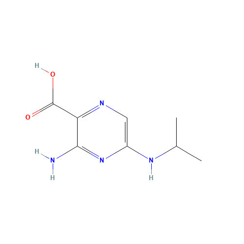 3-amino-5-(propan-2-ylamino)pyrazine-2-carboxylic acid (CAS: 863909-77-7) - Chemical Structure and Molecular Formula 