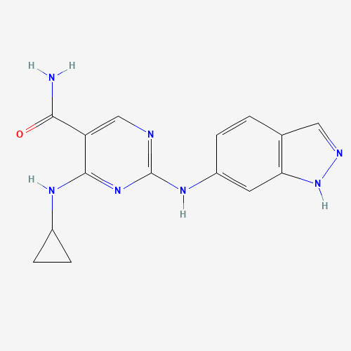 4-(cyclopropylamino)-2-(1H-indazol-6-ylamino)pyrimidine-5-carboxamide (CAS: 1198302-21-4) - Related Chemical Product