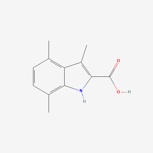 3,4,7-trimethyl-1H-indole-2-carboxylic acid (CAS: 876715-79-6) - Chemical Structure and Molecular Formula 